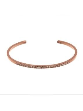 Kate Spade NY Ring It Up Pave Rose Gold Cuff Bangle NWOT